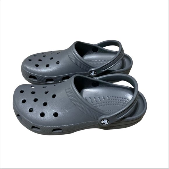 Classic Crocs Gray Unisex Clogs W/ Adjustable Back Strap Lightweight Water-Resis - Picture 5 of 10